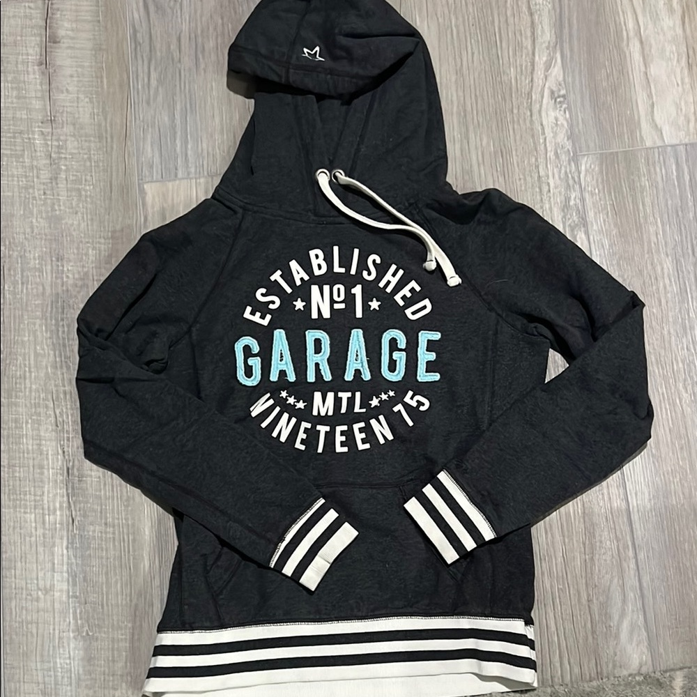 Garage Black Sweater with Graphic Design